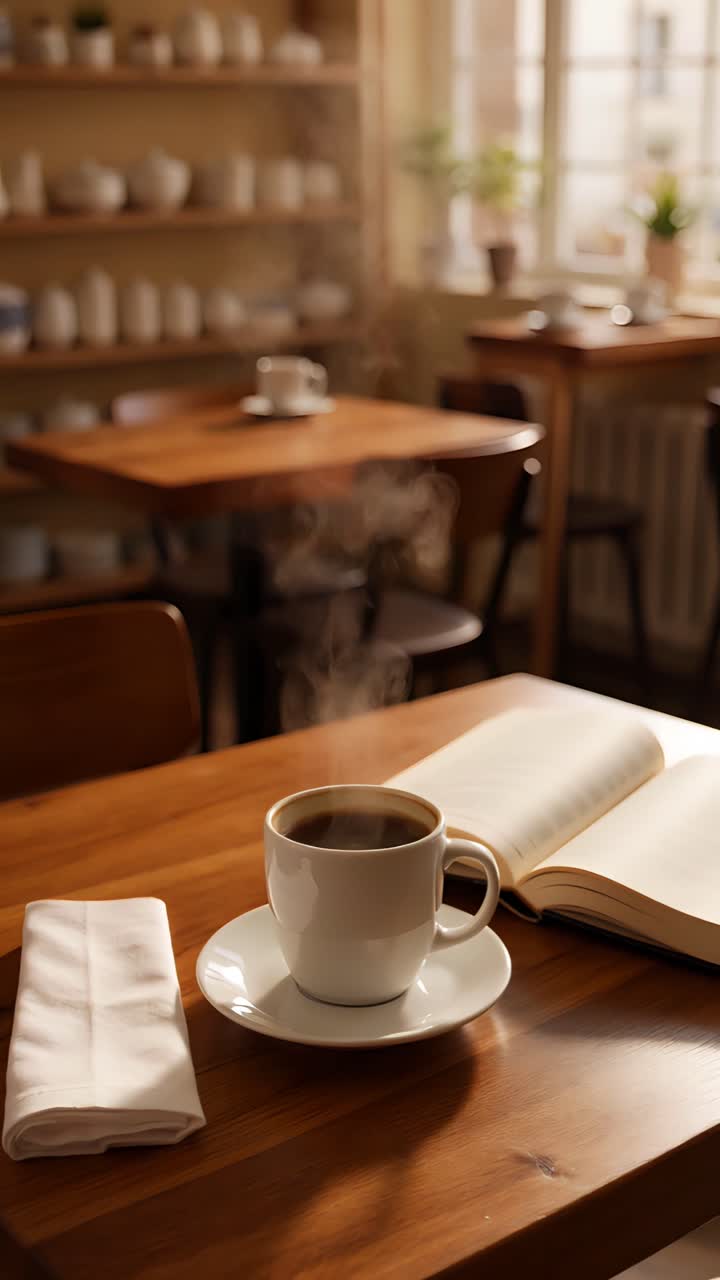 Interno di caffè estetico con atmosfera accogliente 4K