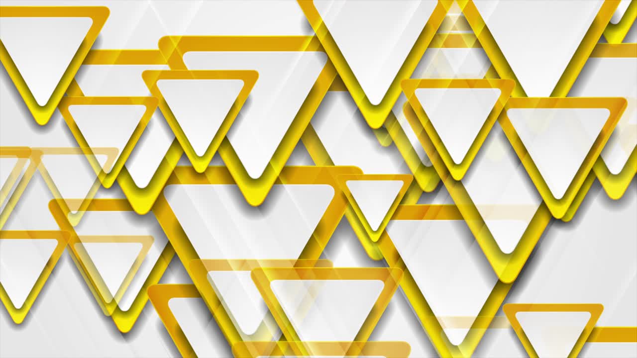 Orange and grey glossy triangles abstract geometric motion background