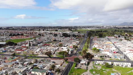 An-aerial-view-of-a-suburb-outside-Cape-Town,-South-Africa-called-Nyanga