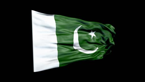 realistic pakistan flag is waving 3d animation. national flag of pakistan. 4k pakistan flag seamless loop animation.