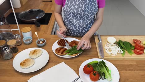 preparing a delicious homemade burger