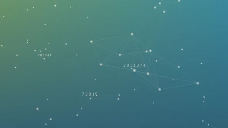 Animation-Eines-Netzwerks-Von-Verbindungen-Mit-Zahlen-Auf-Blauem-Hintergrund