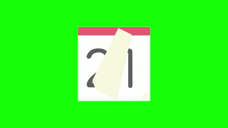 simple and cute daily calendar loop animation with green background