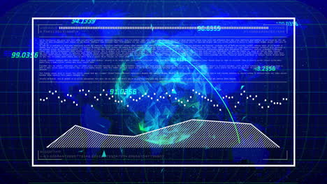 Animation of globe and data processing