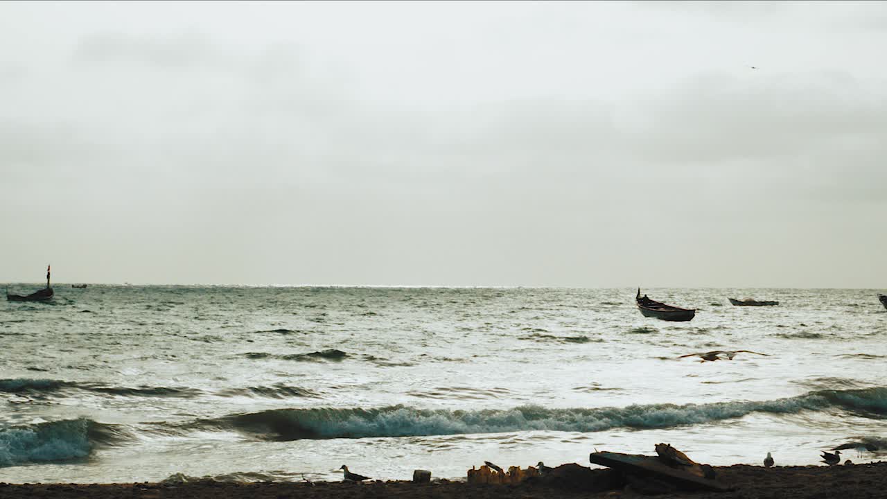 시간 경과: 해변의 아름다운 일몰