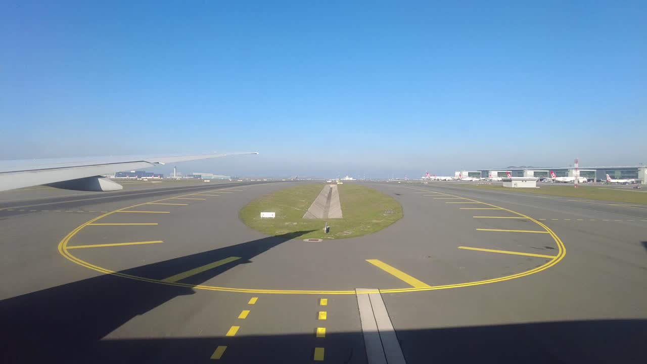 Airport Runway View from Airplane