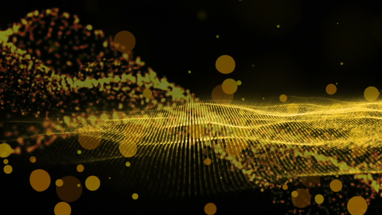 검은색 바탕에 황금색 파동 디자인