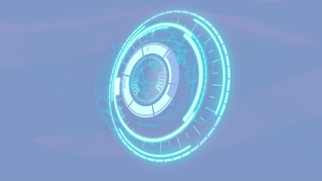animación del procesamiento de cerraduras seguras, girando sobre un fondo azul