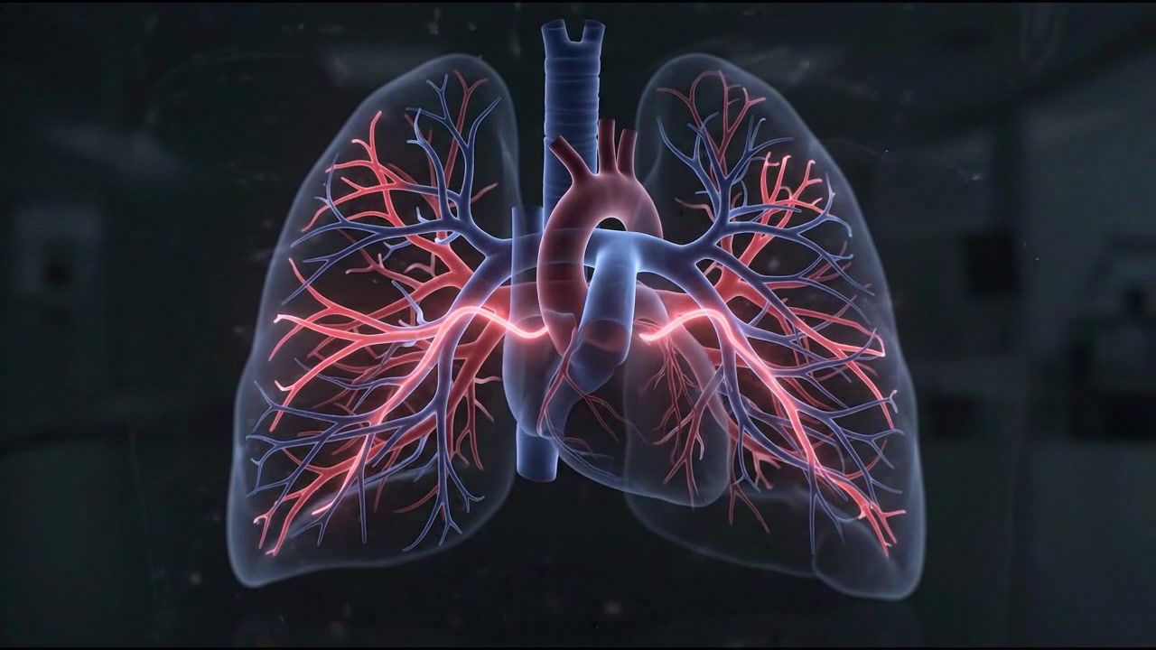 3D Medical Animation of Human Lungs and Circulatory System