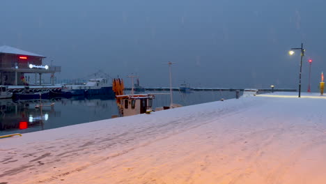 Antiguo-Puerto-Deportivo-En-Disco-Durante-Las-Nevadas