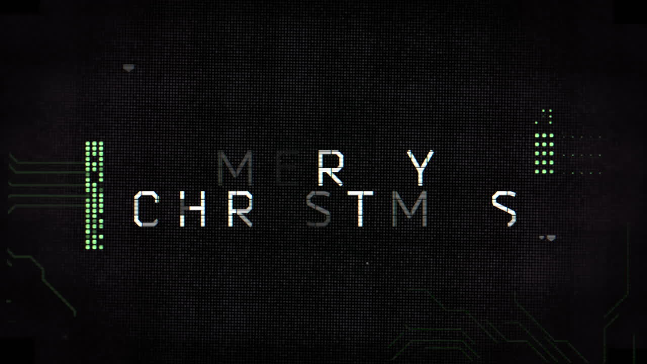 Merry Christmas on computer screen with neon