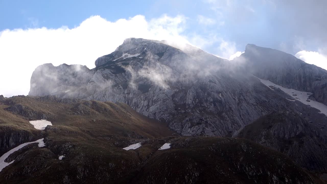 overcast Prutash peak in Durmitor National Park, Zabljak, Montenegro
