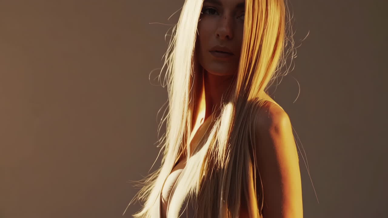 Blonde Woman with Long Hair