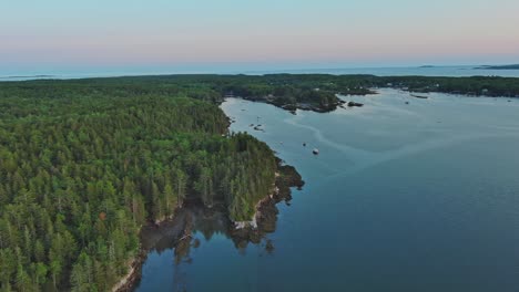 Establishing-aerial-view-over-Cameron-Cover-and-landscape