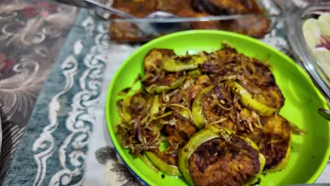 fish curry and side dishes