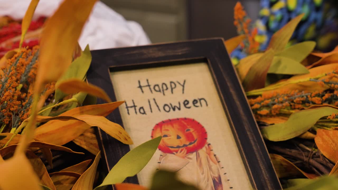 Close up look at a Halloween-themed interior design piece