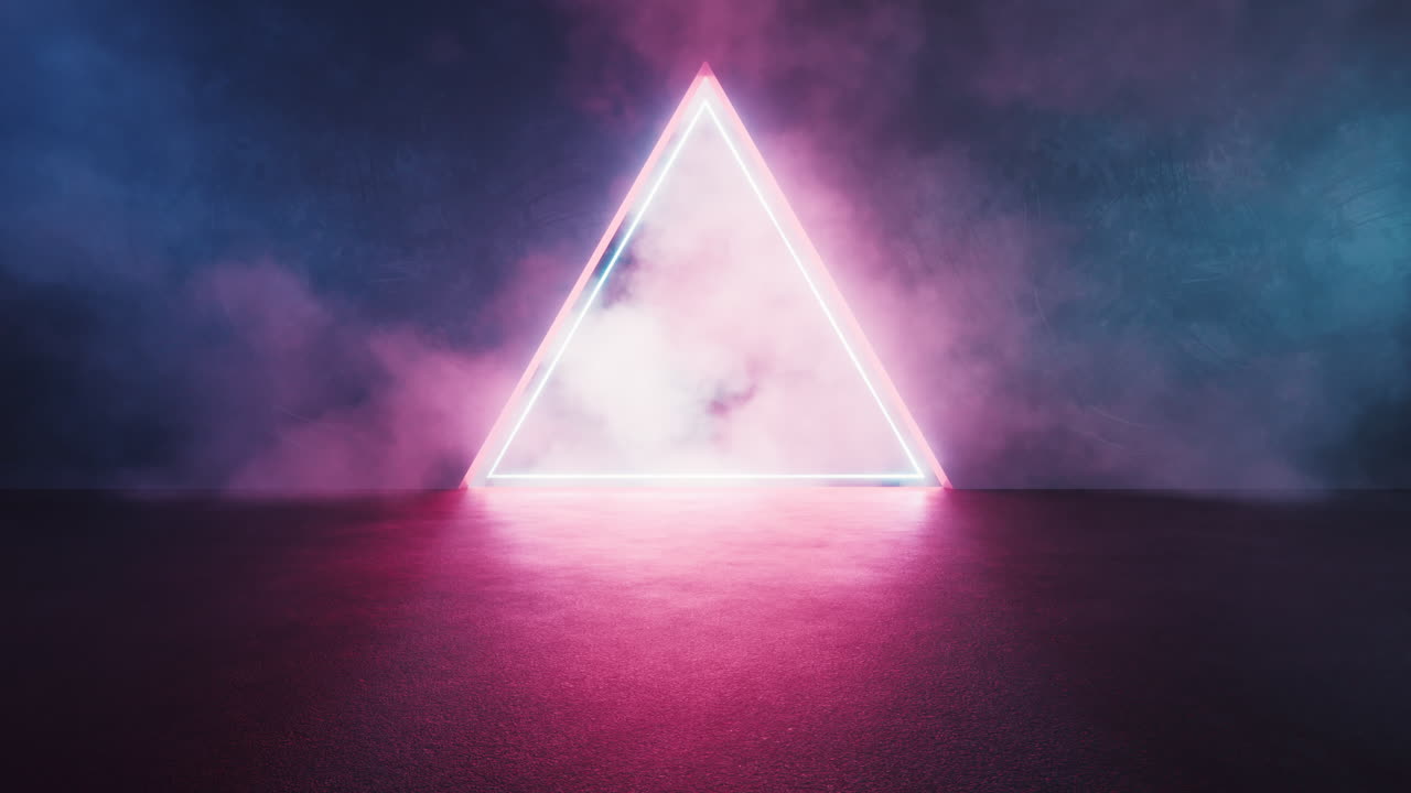 habitación oscura con efecto de humo, renderización en 3d.