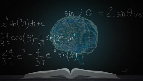 Animation-of-mathematical-data-processing-over-human-brain