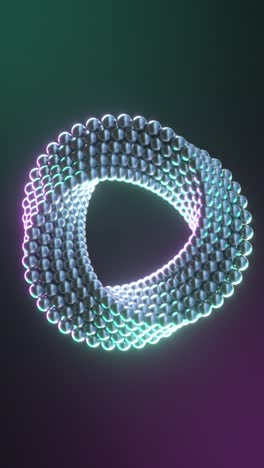 3d render ring with balls rotating. motion design. smooth hypnotic pattern. seamless vertical loop