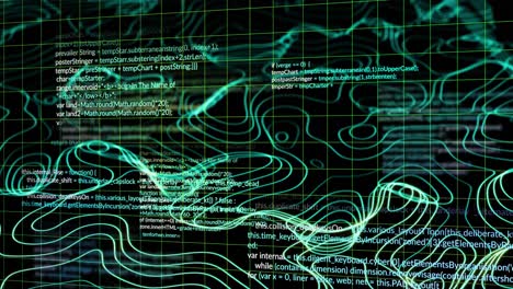 animación del procesamiento de datos a través de una red de conexiones