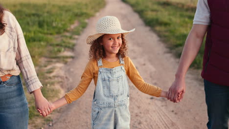 family enjoying a walk in the countryside