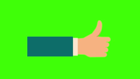 animation of a hand pointing good icon on a green screen