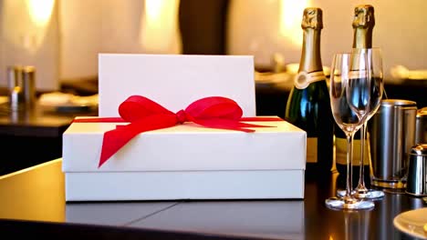 Gift box with champagne