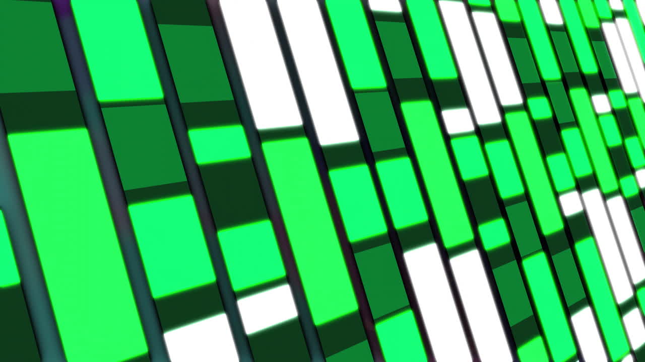 animación de formas verdes y blancas en movimiento