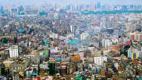 aerial shot of dense urban landscape showcasing the bustling metropolis of dhaka, bangladesh