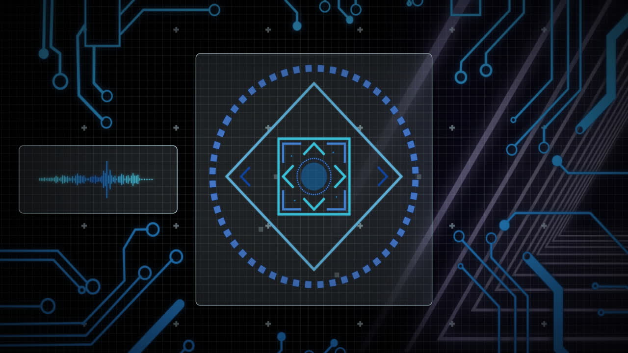 Animation of data processing and connections over scope scanning