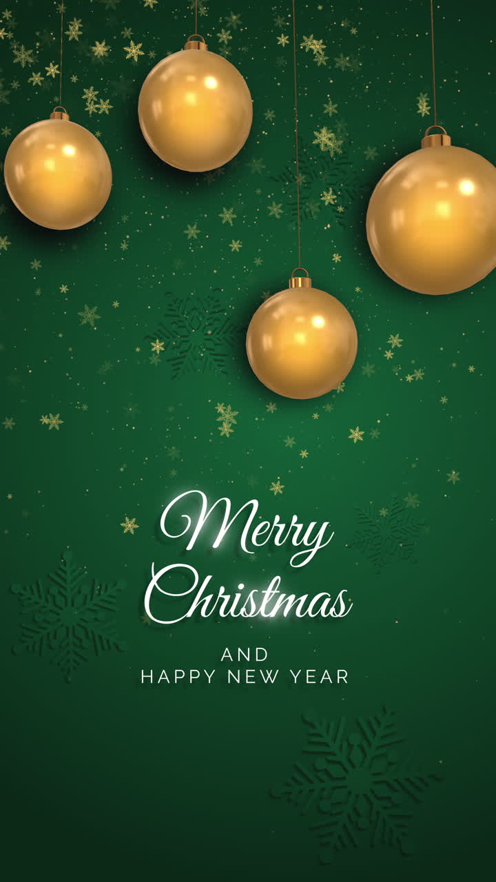 Happy New Year and Merry Christmas green background with presents ...