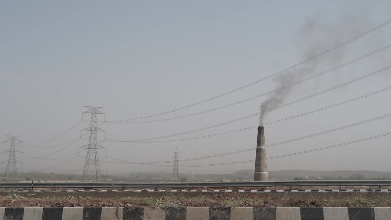 Smoke and Air Pollution from a Chimney of a Brick Factory