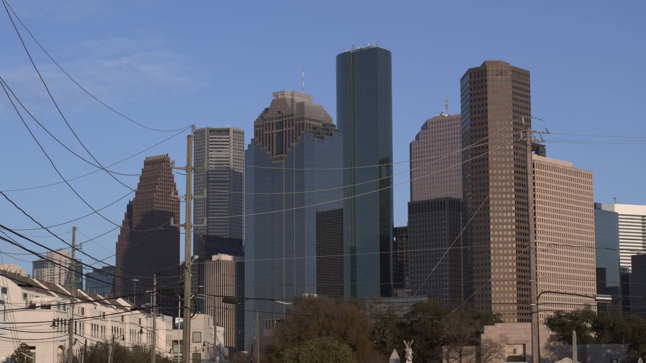 antena 4k del horizonte del centro de houston