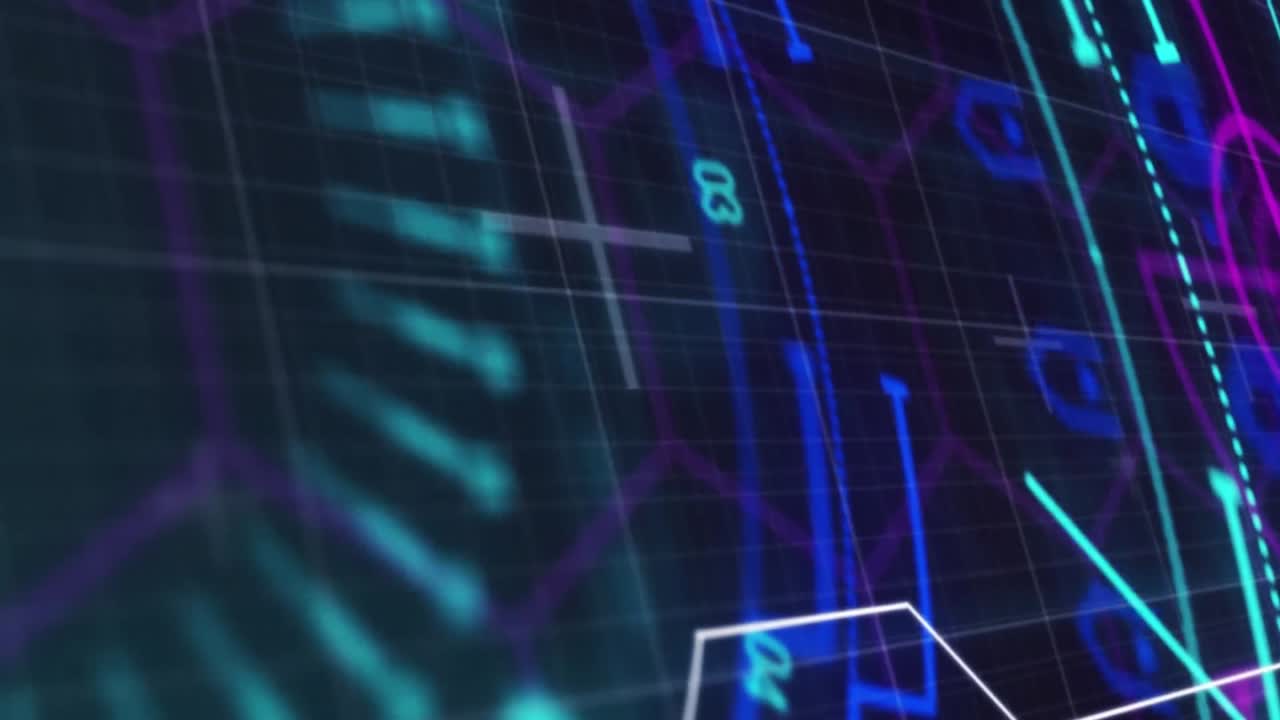 animación de un sistema de seguridad rotativo en el espacio digital