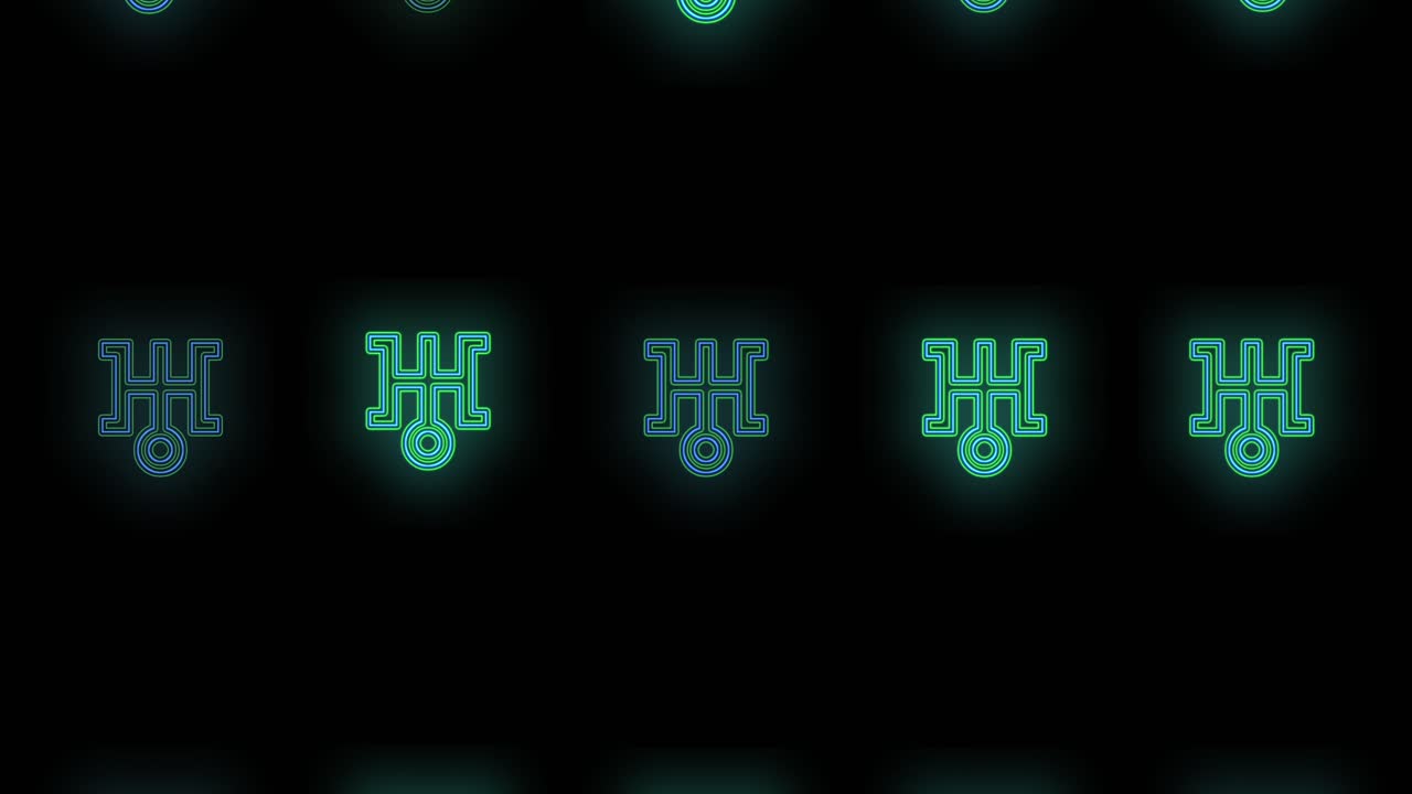 Pulsing Japan icon pattern with neon light in casino style