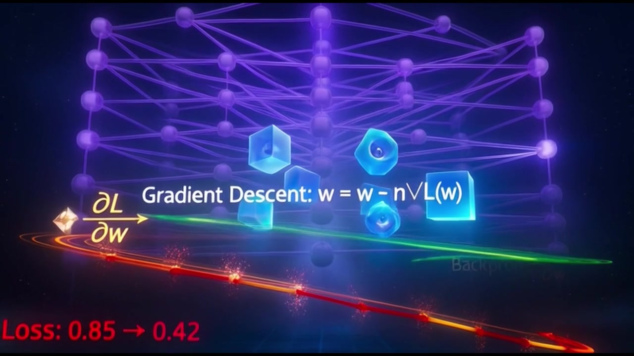 3D Visualization of Gradient Descent and Neural Network Backpropagation