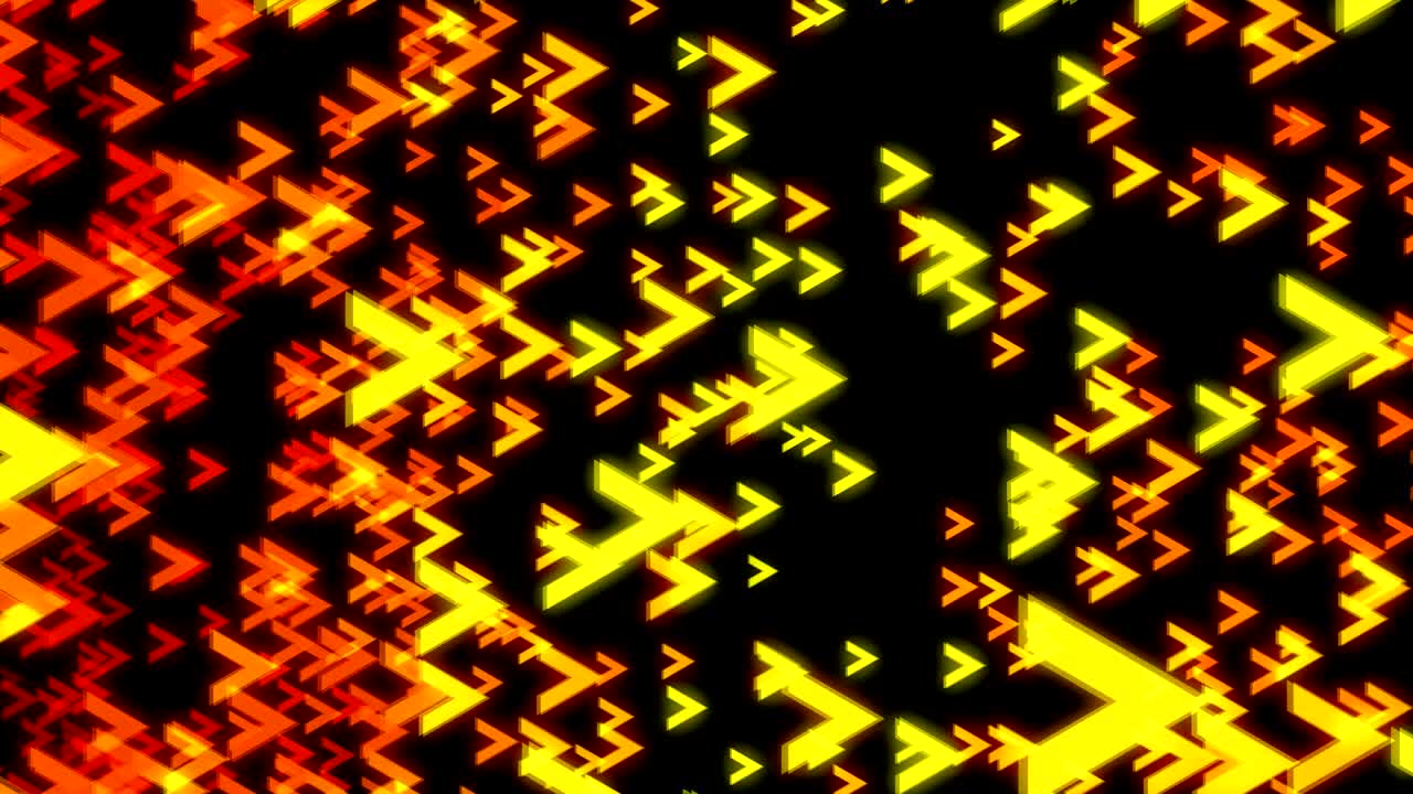 Abstract colorful arrows on black background. Digital backdrop