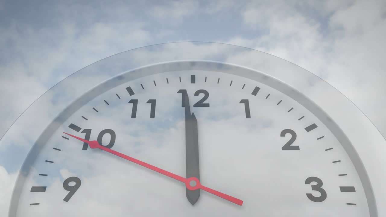Clock second hand starting at 9 moving backwards toward 11 showing reverse time flow