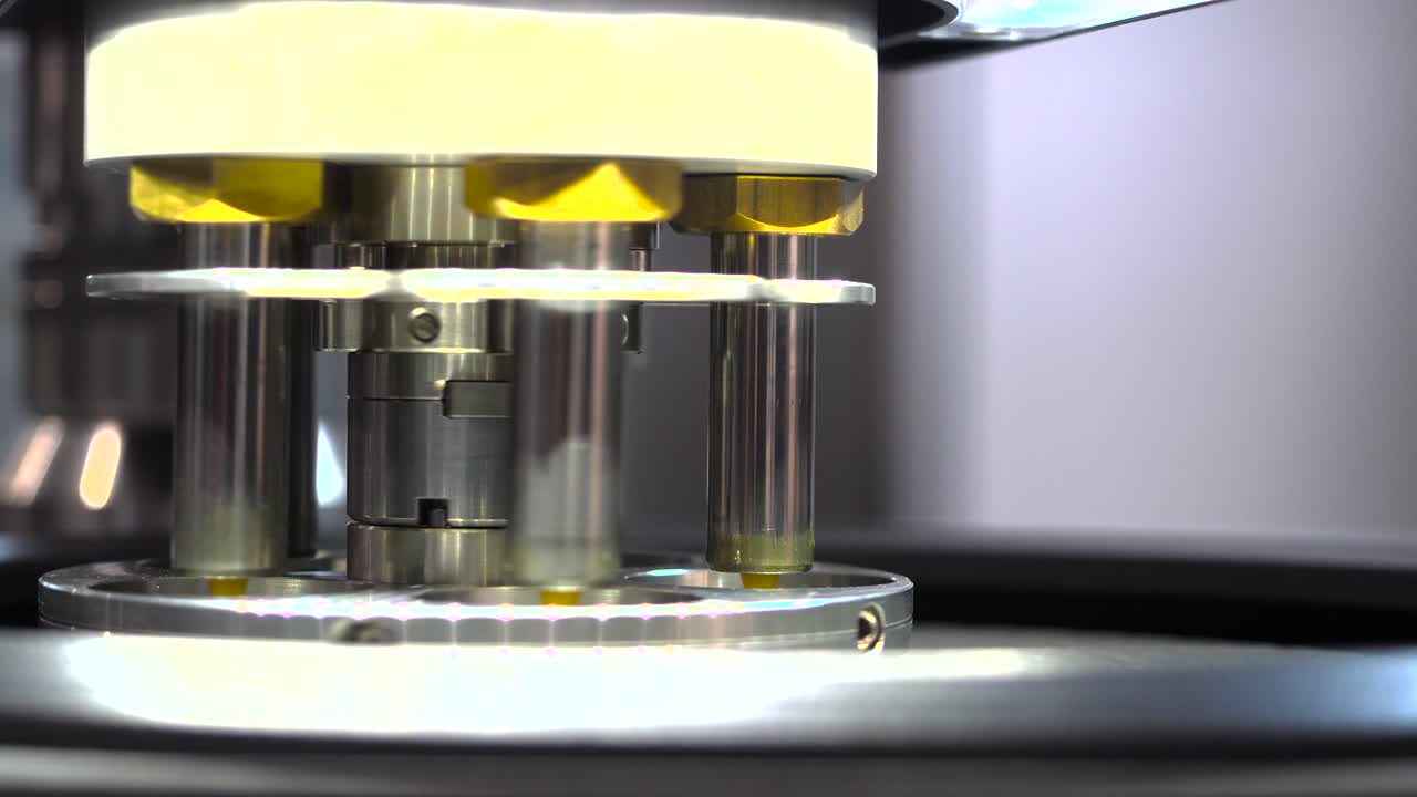 정밀 기계의 클로즈업 뷰