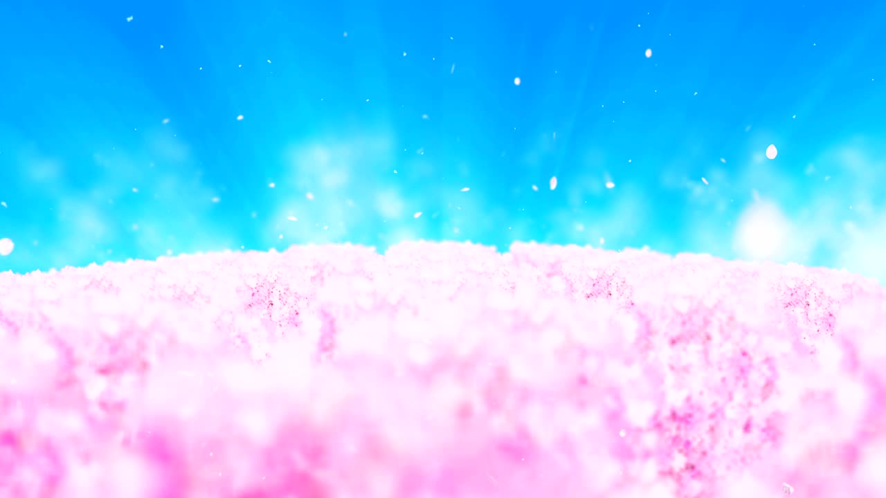 봄의 숲 풍경 일러스트레이션, 추상적인 자연 배경, 체리 꽃 루프 애니메이션