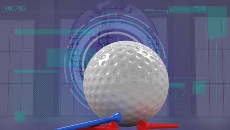 Animation-of-golf-ball-over-scope-scanning-and-globe