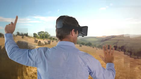 hombre usando vr video