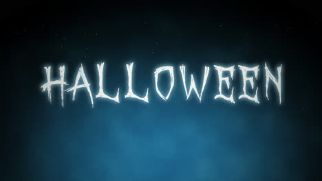 halloween on dark blue sky in night with fog