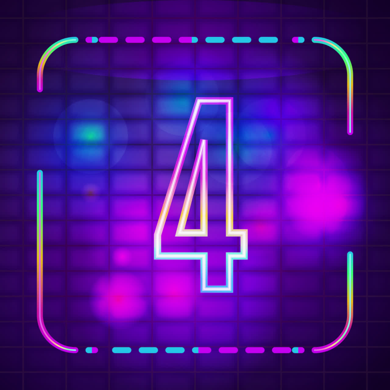 Neon Numbers 7 and 4