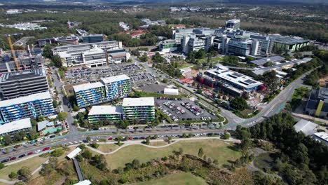 apartment buildings and gold coast university hospital in southport, queensland, australia