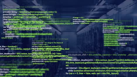 Animation-of-data-processing-and-binary-coding-against-computer-server-room