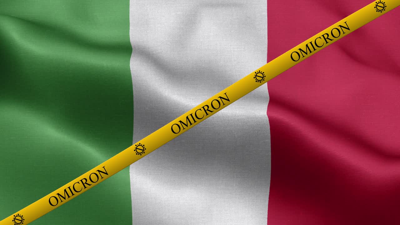 오미크론 변종과 이탈리아 발의 금지 줄무 - 이탈리아의 발