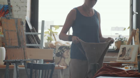 woman artist in studio