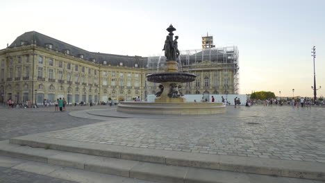 the fountain of the three graces in market place of bordeaux.