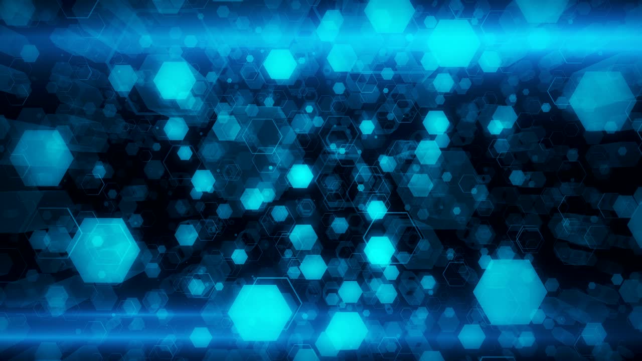 빛나는 육각형의 추상적인 기술적 배경, 원활한 루프 애니메이션, 금융, 은행, 웹 기술 또는 사회적 배경에 대한 고품질 3d 렌더링.